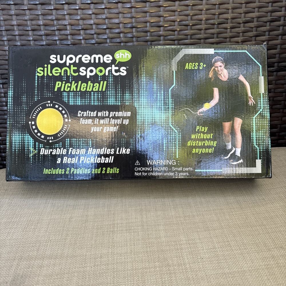 Supreme Silent Sports Pickleball Kit 2 Durable Paddles & 2 Balls New in Box